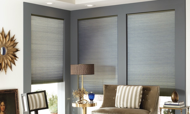 Cellular shades in a sitting area